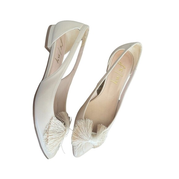 FS NY French Sole Shoes  Leather Ballet Flats Pointed Toe & Bow Size 7.5  NEW - Picture 2 of 7